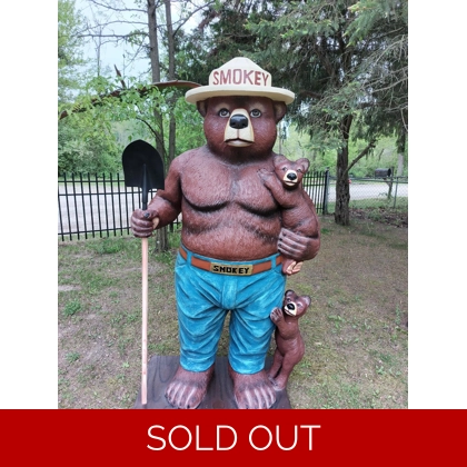 Smokey The Bear Fiberglass Statue / Bears Statues / Fire Safety Fire Department